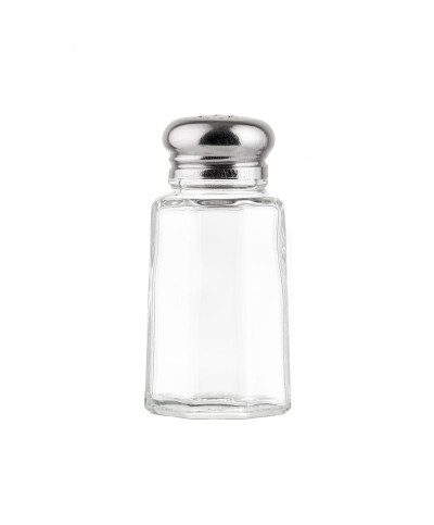 TableCraft - Salero y pimentero poligonales de vidrio con tapa - 28 gr - 4 × 4 × 7,5 cm