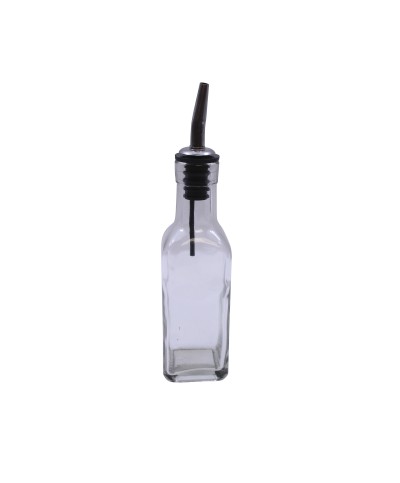 Tablecraft - Botella transparente con Vertedor de acero inoxidable. 4,5 x 4,5 x 20,5 cm - 180 ml
