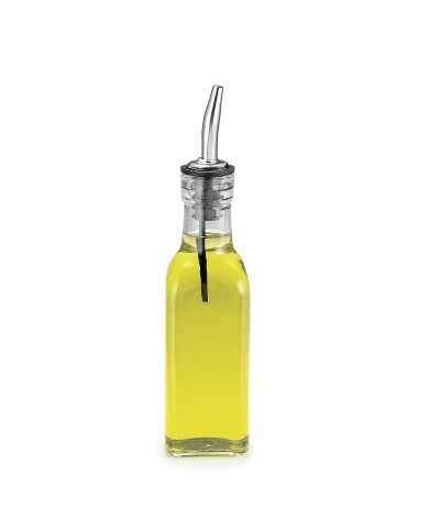 Tablecraft - Botella transparente con Vertedor de acero inoxidable. 4,5 x 4,5 x 20,5 cm - 180 ml