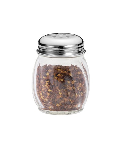 Tablecraft - Salero y pimentero con tapa perforada de metal cromado. 7 x 7 x 9 cm - 180 ml