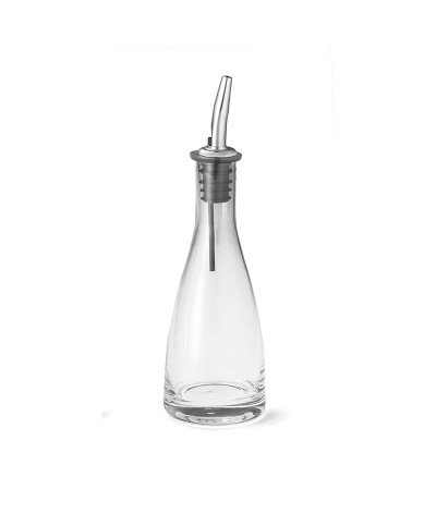 Tablecraft - Botella de cristal y vertedor de acero inoxidable (599P). 6 x 6 x 21,5 cm - 180 ml