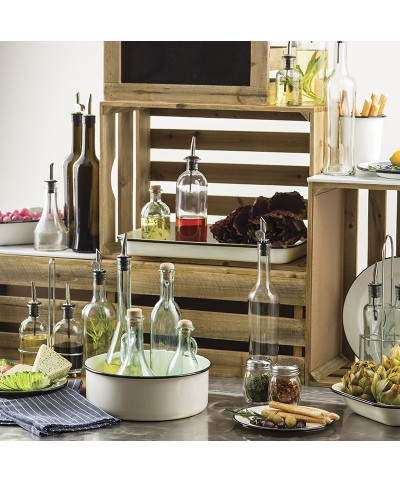 Tablecraft - Dispensador de vidrio con relieve y tapa cromada con perforaciones. 7 x 7 x 9 cm - 180 ml