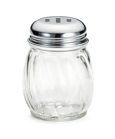 Tablecraft - Dispensador de vidrio con relieve y tapa cromada con ranuras. 7 x 7 x 9 cm - 180 ml