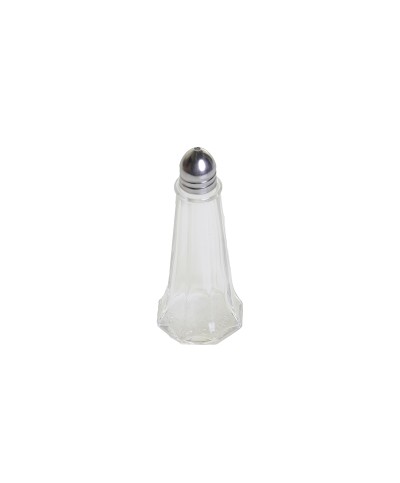 Tablecraft - Dispensador de vidrio transparente estilo Torre Eiffel. Tapa de acero inoxidable con orificio fino único.
