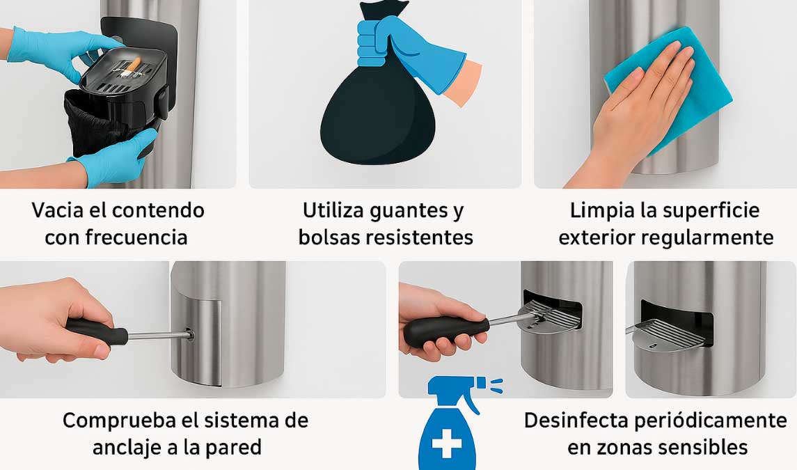 Consejos para el mantenimiento del cenicero de pared