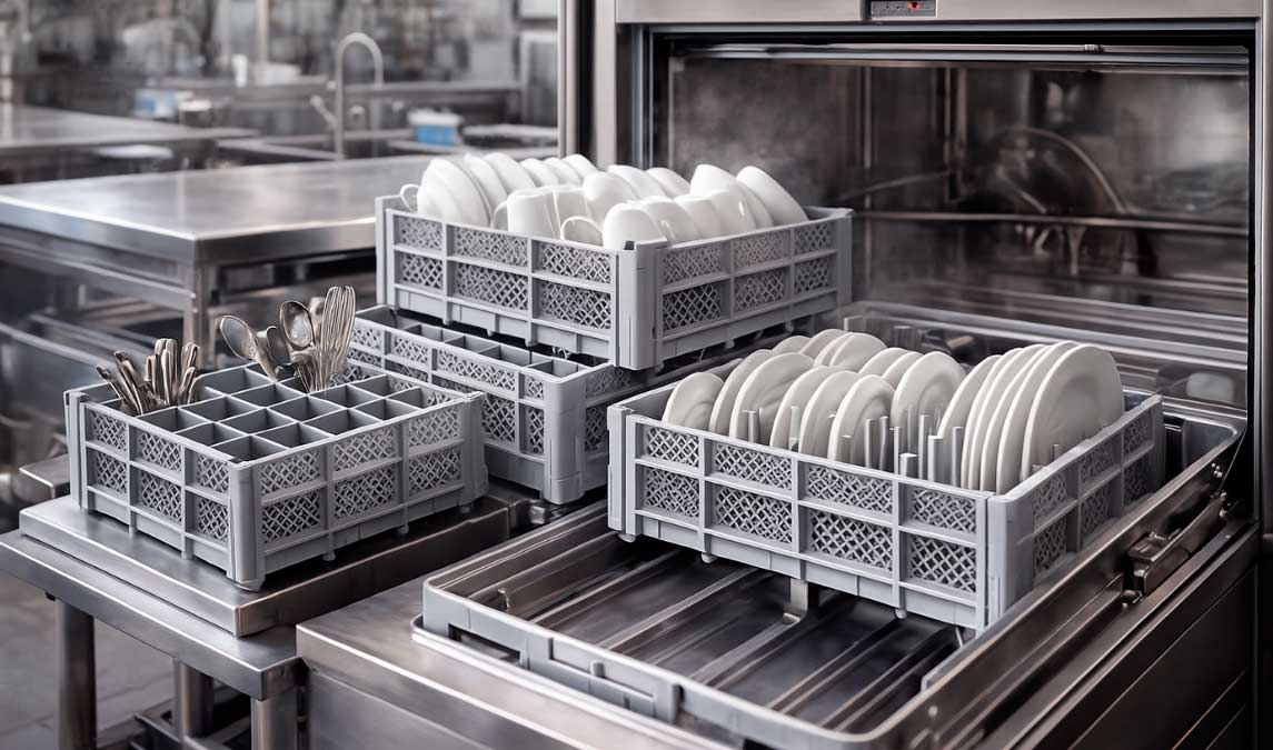 Por qué las cestas para lavavajillas son esenciales en cocinas profesionales