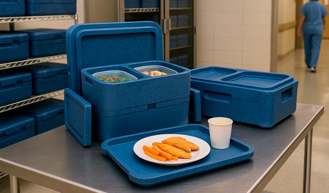 Sistemas de almacenamiento y bandejas isotérmicas para la comida de hospital