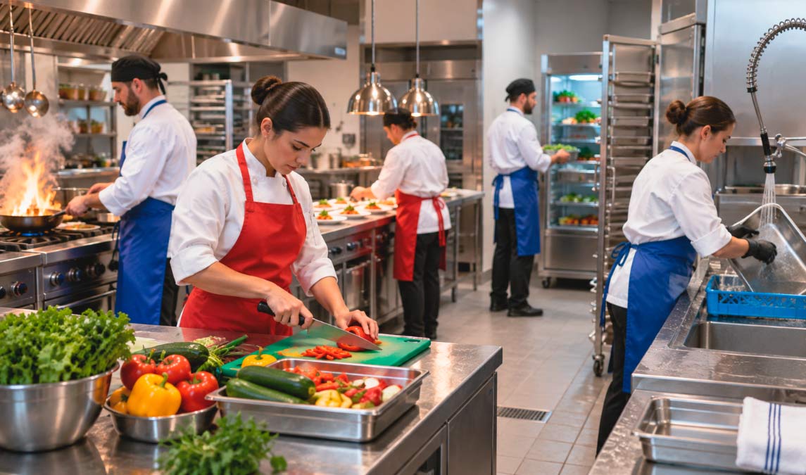 Cómo elegir delantales cocina profesional según las tareas del personal
