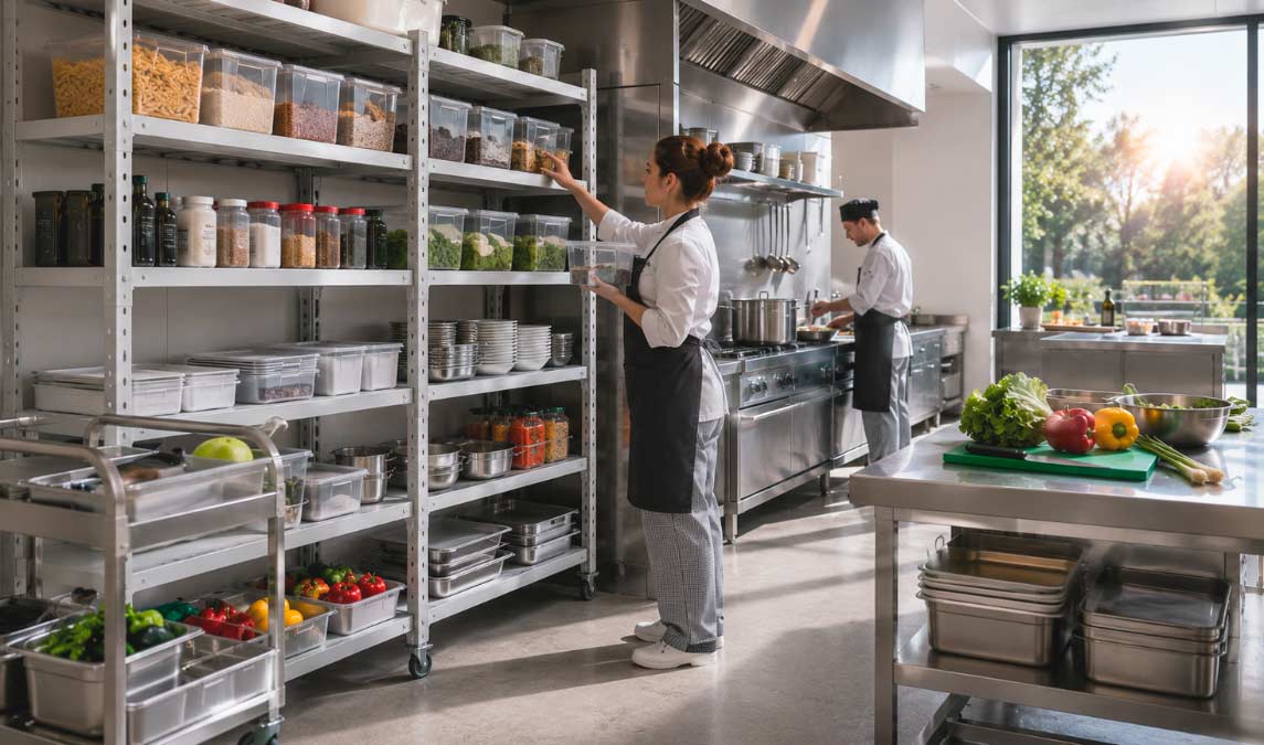 Ventajas de instalar una estantería cocina en cocinas industriales