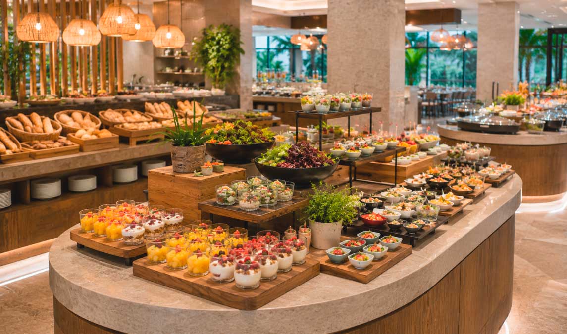 Cómo destacar frente a otros hoteles con buffet libre mediante una mejor presentación