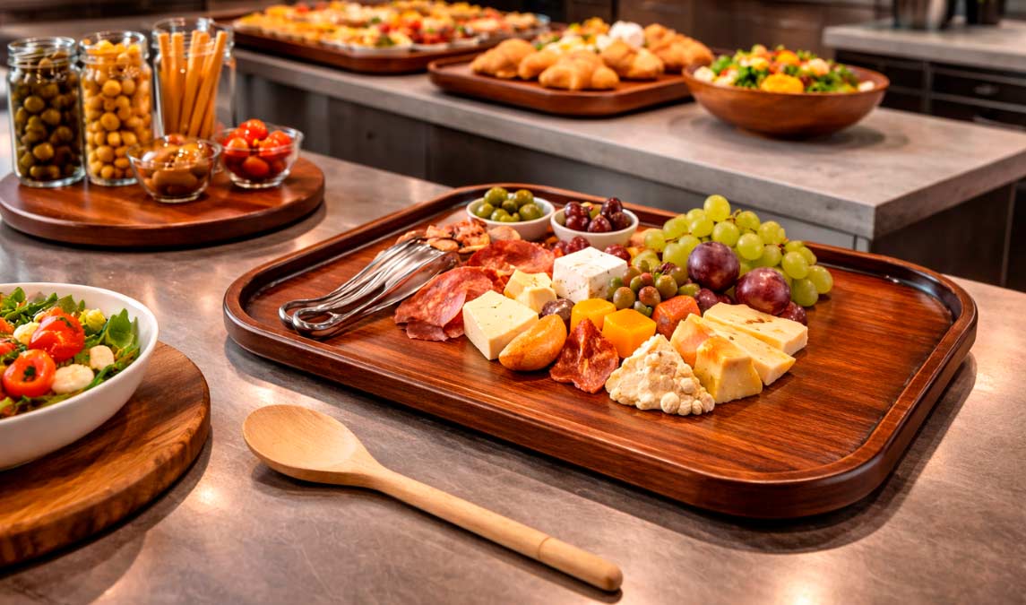 Aplicaciones de la madera de haya en utensilios y presentación gastronómica