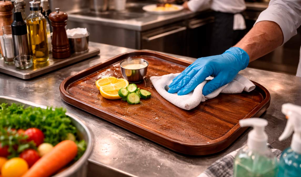 Madera de haya en contacto con alimentos: seguridad e higiene