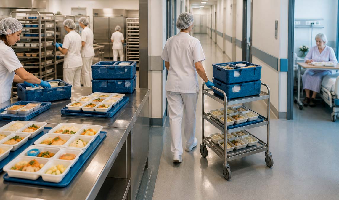 Sistemas de almacenamiento y distribución de menús en hospitales modernos