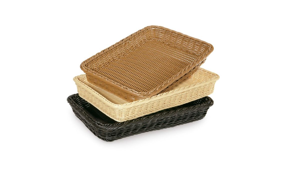 cesta rectangular imitación mimbre