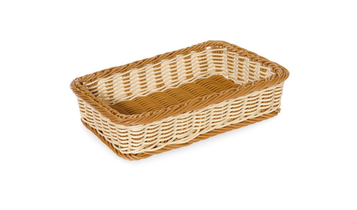 cesta rectangular imitación mimbre
