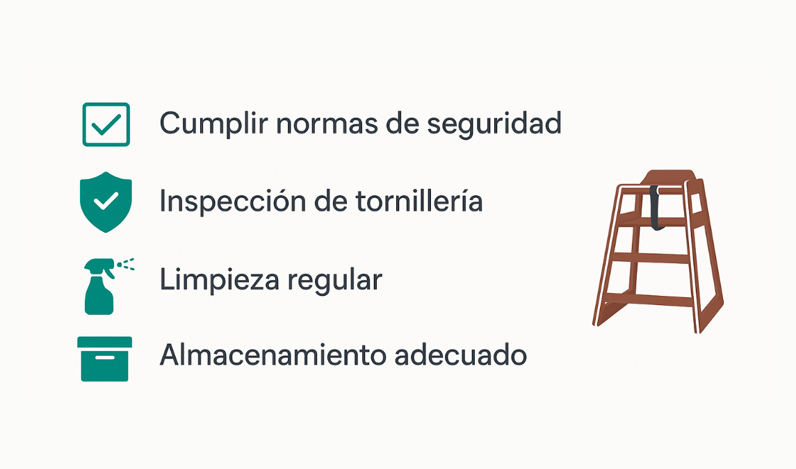 Normativas de seguridad y mantenimiento de las tronas infantiles en hostelería